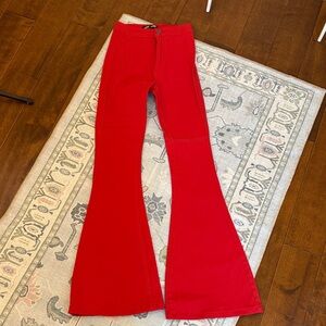 Stylish Red Flared Women Jeans